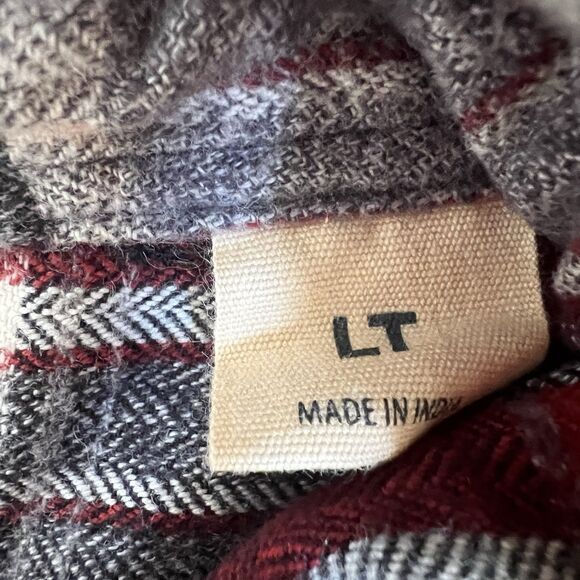 RedHead Shirt Size LT Large Red Black Gray Plaid Flannel Long Sleeve Button-Down - Picture 5 of 10